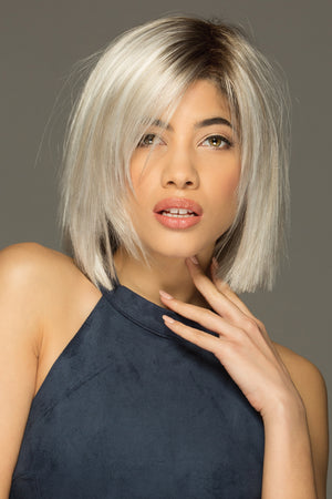 Ellis By Estetica in Iced Blonde Dusted w Soft Sand n Golden Brown Roots (SILVERSUNRT8)